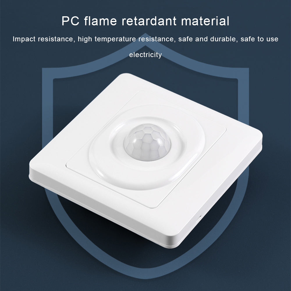 AC 220V LED PIR Motion Sensor Light Switch, Infrared Human Detection, Auto On/Off for Corridor & Staircase