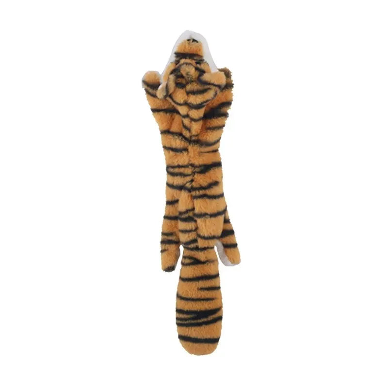Funny Stuffingless Animal Dog Toy – Durable Plush Squeaky Chew Toy with Crinkle Sound & Squeakers for Pets