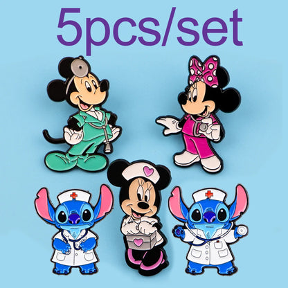 5pcs Medical Series Enamel Pin Set – Doctor & Nurse Brooches, Metal Lapel Pins for Backpack, Accessories & Gifts