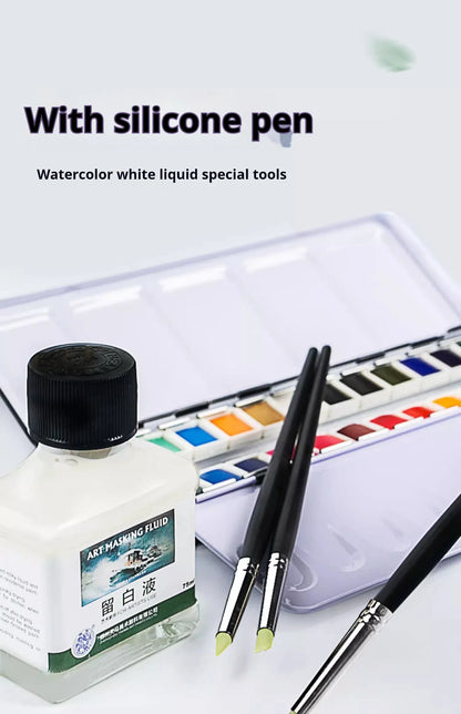 Art Masking Fluid – 18/30/75ml Stay White Cover Liquid for Watercolor Painting, School & Office Art Supplies