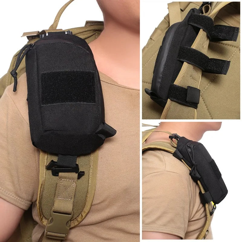 Tactical Molle Pouch Shoulder Strap Bag: Military EDC Tool Phone Holder - Outdoor Hiking Hunting Waist Pack Backpack Accessory