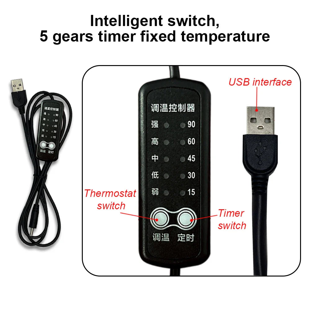 USB 5V Electric Heating Pad - Warm Paste Film for Cervical, Clothes, Vest, Jacket, Shoes & Socks