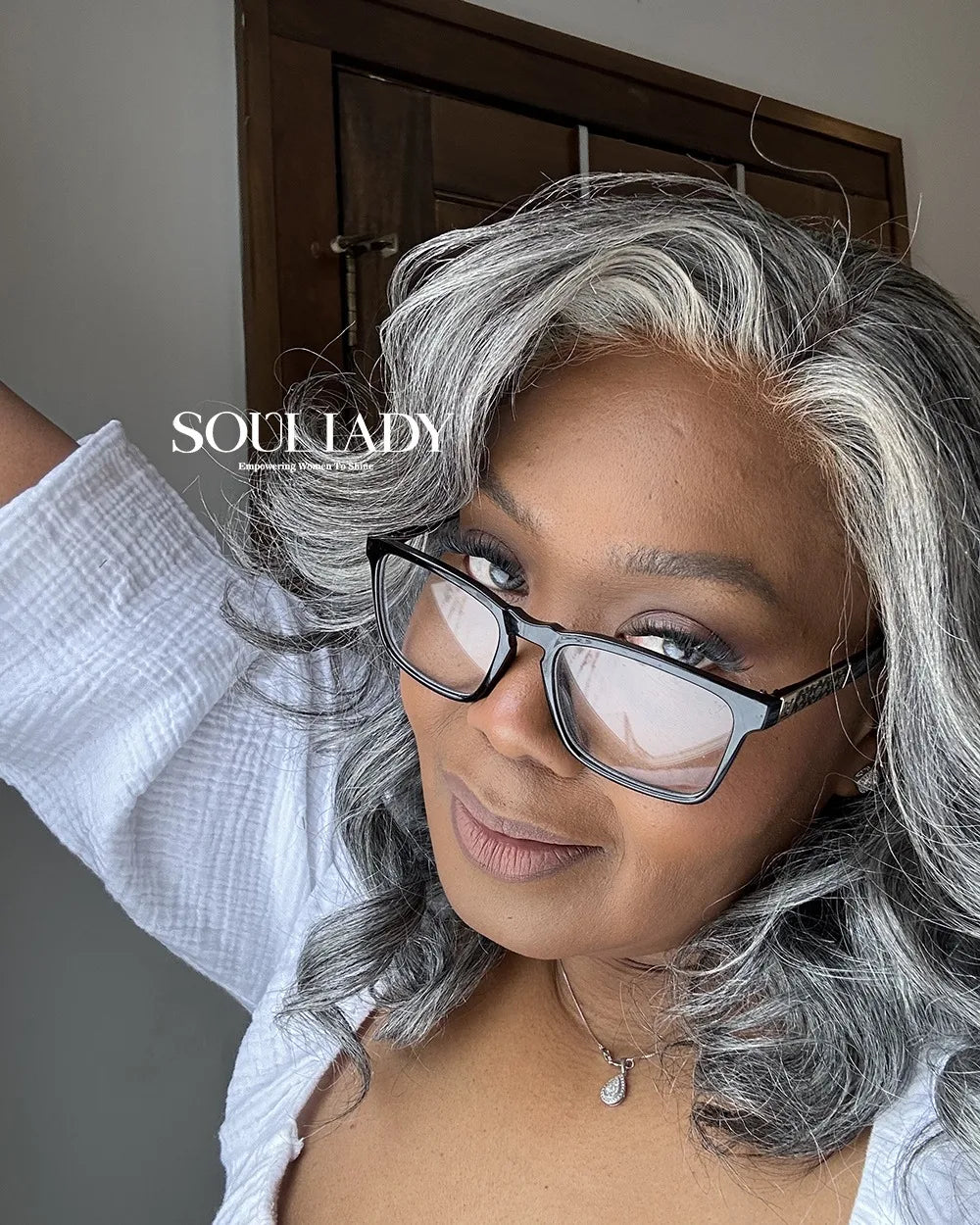Soul Lady Salt & Pepper 5x5 Glueless HD Lace Closure Wig – Body Wave Bob, Silver Grey Loose Wave Human Hair for Black Women
