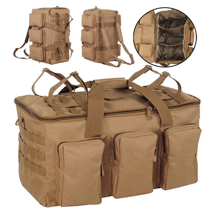 55L Tactical Duffel Bag – Large Camping Backpack for Hiking, Mountaineering, Travel & Gym, Men's Weekend Utility Bag