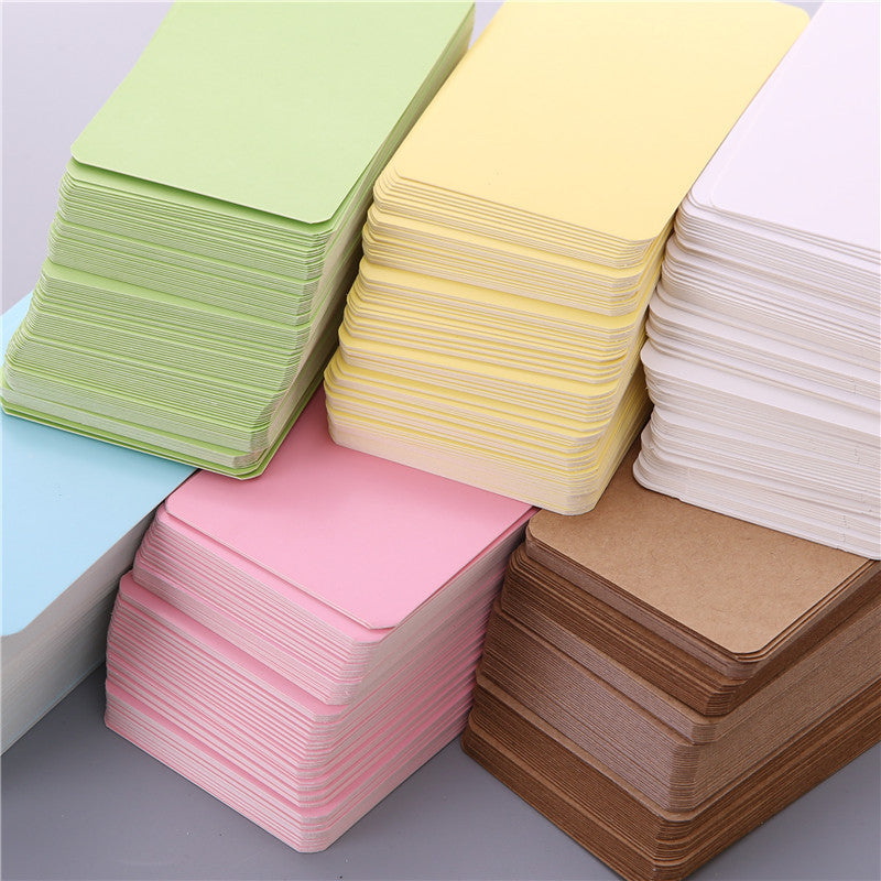 50pcs Kraft Paper Cards – Blank Business, Thank You, Message, Writing, Label, Bookmark & Learning Cards Box