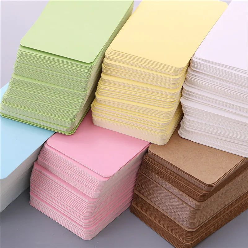 50pcs Kraft Paper Cards – Blank Business, Thank You, Message, Writing, Label, Bookmark & Learning Cards Box