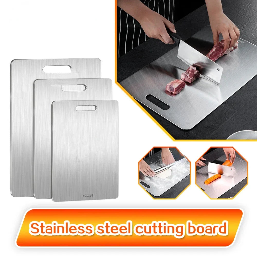 316 Stainless Steel Chopping Board – Thickened Double-Sided Cutting Board for Kitchen, Household Use, and Kneading Dough