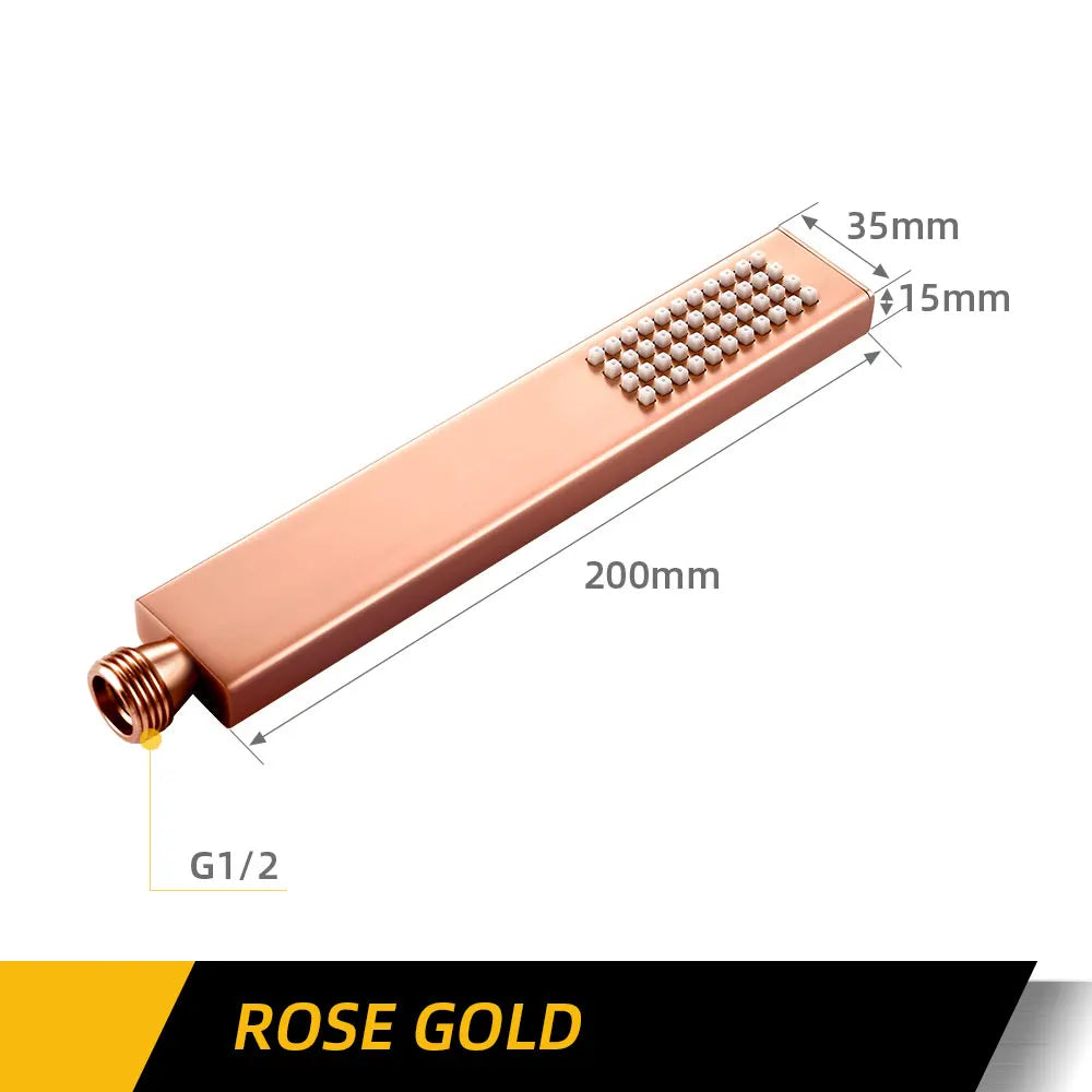 Square Handheld Shower — High-Pressure Brass Hand Shower for Bathroom