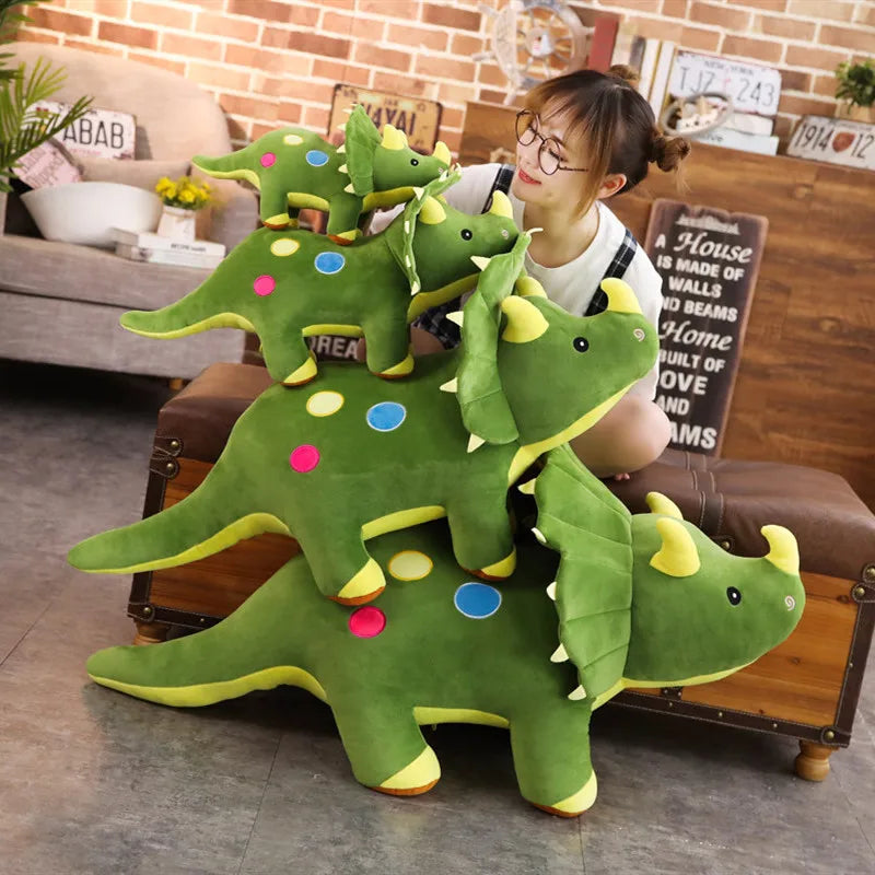 Creative Big Plush Dinosaur Toy – Soft Triceratops & Stegosaurus Stuffed Toys, Kids' Birthday Gifts