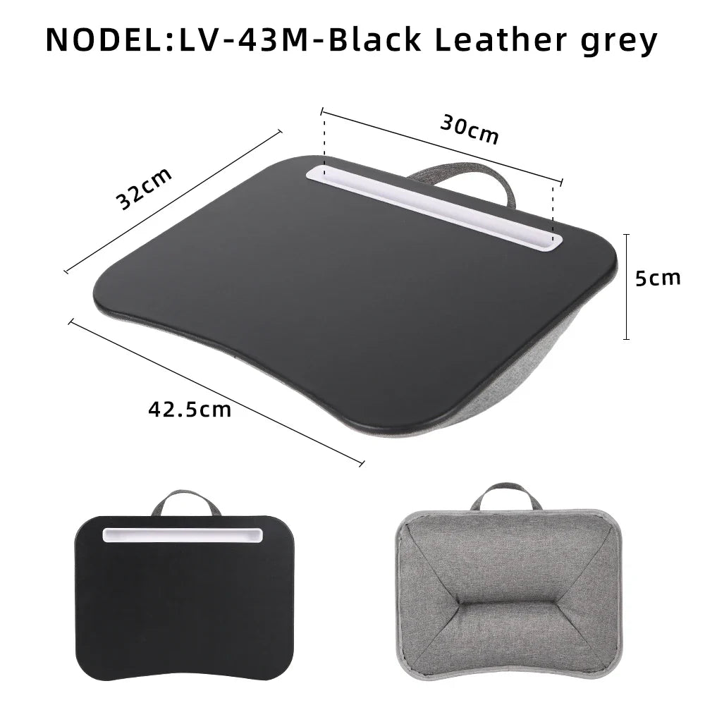 MUMUCC Multifunctional Laptop Desk with Cushion – Foam-Filled Small Pillow Table with Large Hard Mouse Pad