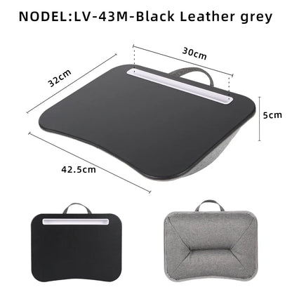 MUMUCC Multifunctional Laptop Desk with Cushion – Foam-Filled Small Pillow Table with Large Hard Mouse Pad