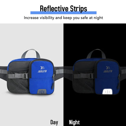 Water-Resistant Adjustable Fanny Pack – Multi-Pocket Waist Bag with Bottle Holder for Hiking, Running, Cycling & Travel
