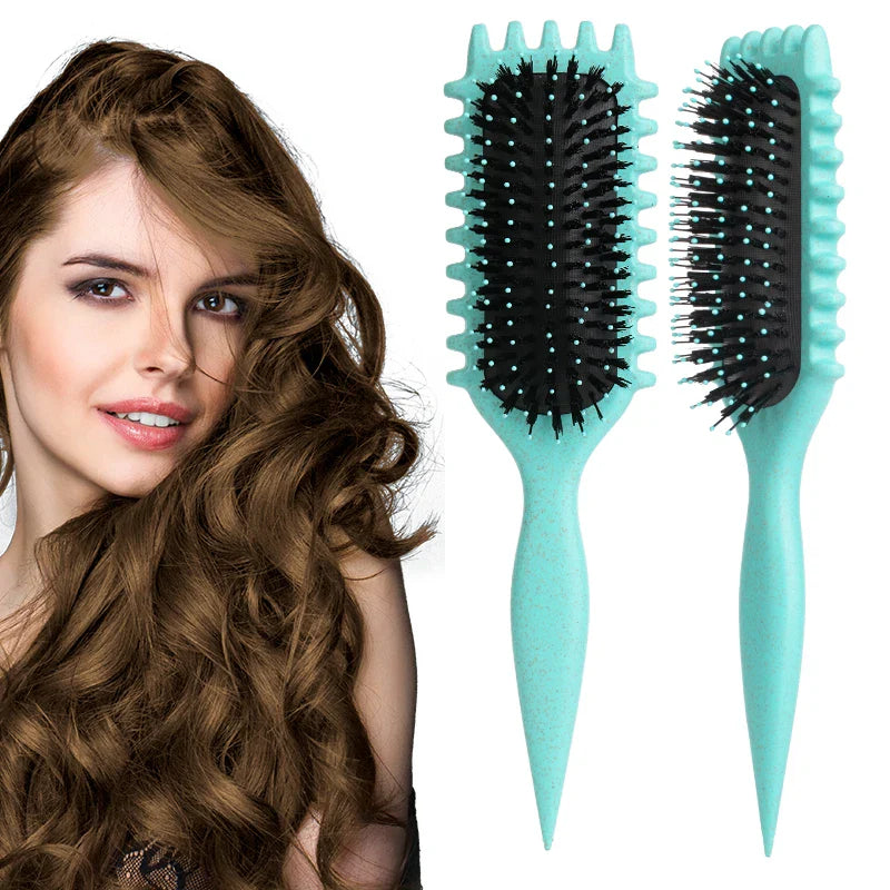 Salon Curly Hair Styling Brush – Detangling & Shaping Tool for Men’s and Women’s Curls