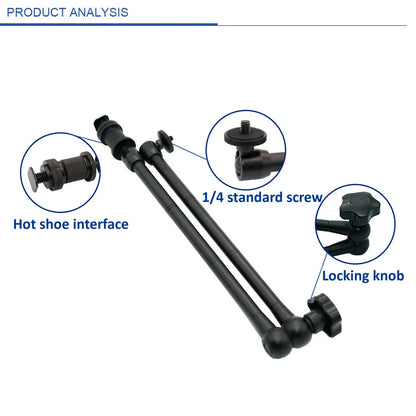 7/11/20 Inch Metal Articulating Magic Arm – Super Clamp Stand for DSLR Camera & Photo Studio Accessories