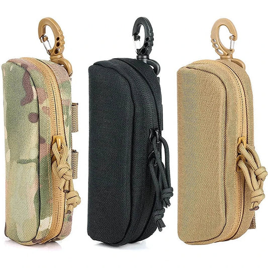 Tactical MOLLE Shockproof Eyeglass Case – Portable 1000D Nylon Protective Hunting Sunglasses Box