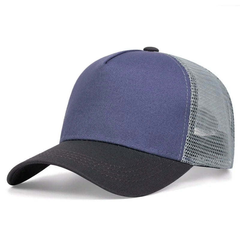 Lightweight Mesh Baseball Cap - Solid Color Breathable Summer Sun Hat for Men & Women