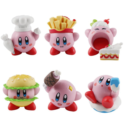 6pcs Kirby Cake Topper Set – Vinyl Doll Figure Toys for Decoration