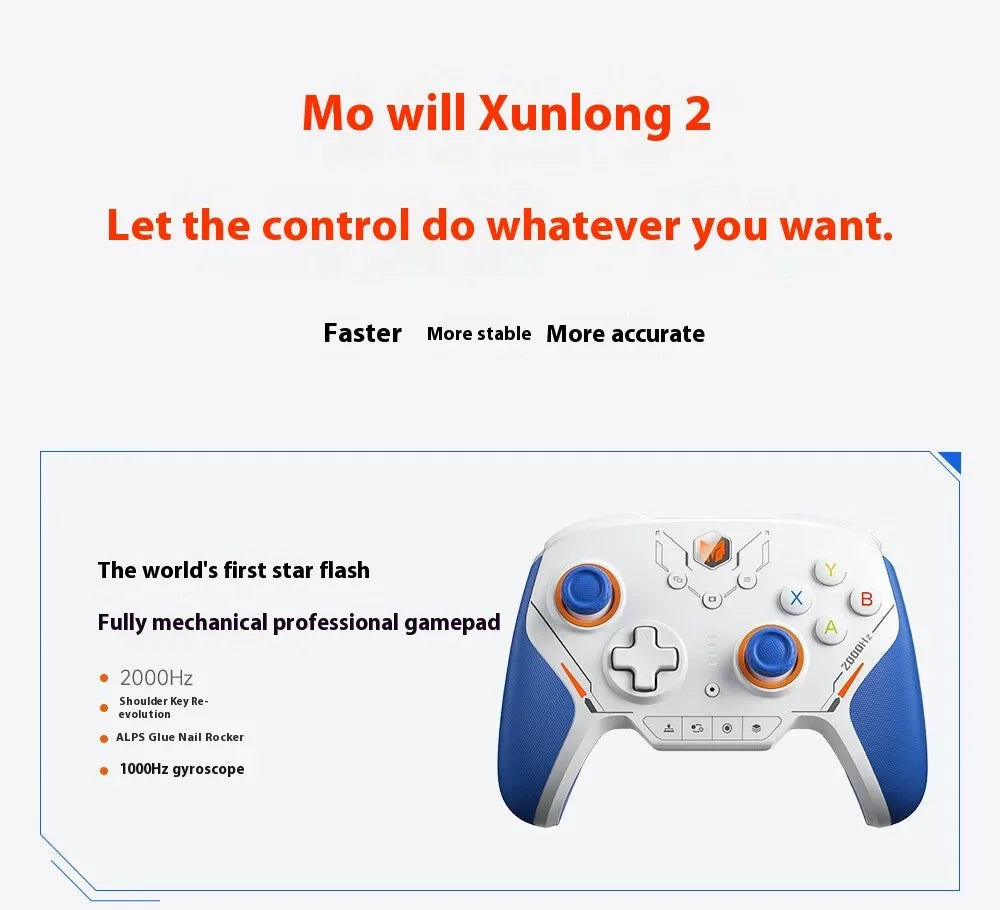 BIGBIGWON Blitz 2 TMR Star Flash Wireless Bluetooth Gamepad – 2000Hz Somatosensory Controller for Nintendo Switch, PC & Steam