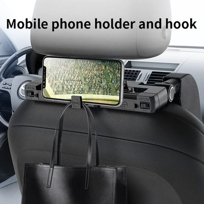 Fifth-Generation Upgraded Multi-Functional Side Pillow - Built-In Storage Hook and Aromatherapy Box for Car Travel