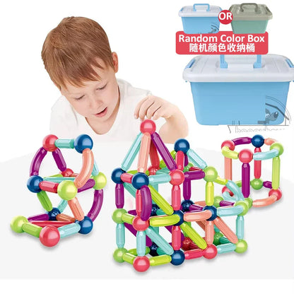 Magnetic Building Blocks Set – Montessori Educational Stick & Rod Constructor Toys for Kids Boys & Girls