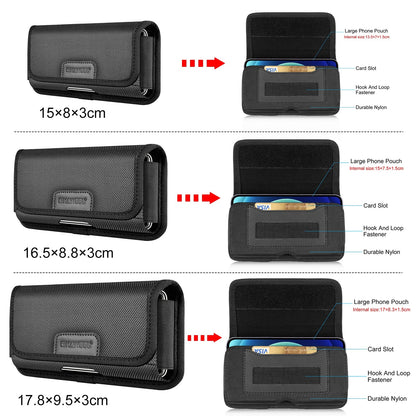 HAWEEL Nylon Phone Holster – Belt Clip Pouch for 4.7-6.8 Inch Cell Phones, Waist Bag for iPhone 15/13/12 & Samsung Galaxy