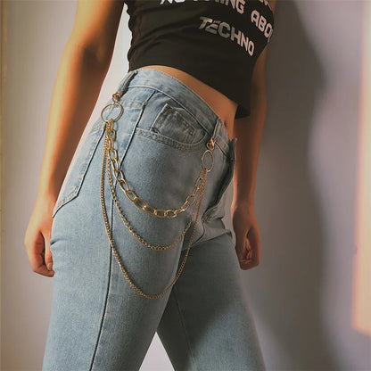 Vintage Metal Tassel Keychain – Long Rock Hipster Pant & Jean Clip Accessory for Women