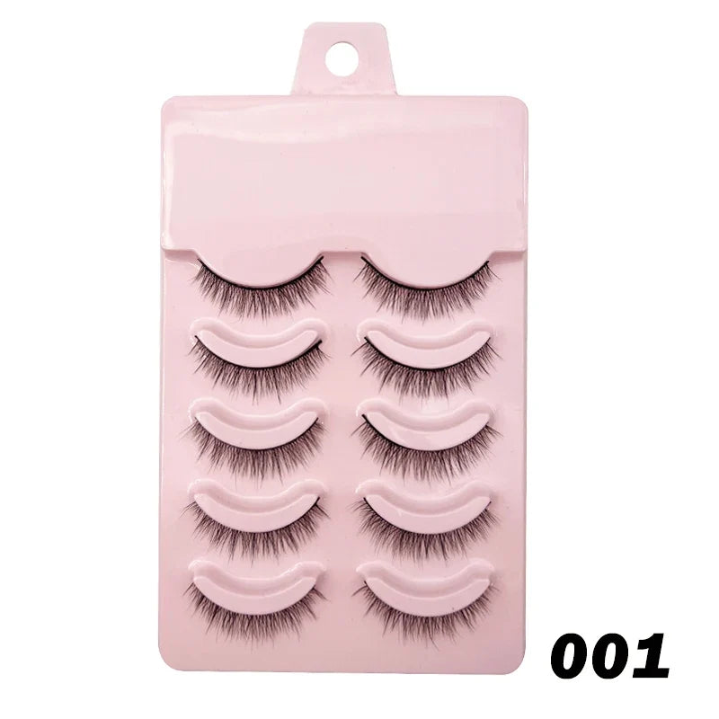 Manga Style Soft Natural False Eyelashes Wispy Thick Daily Wear Makeup Lashes
