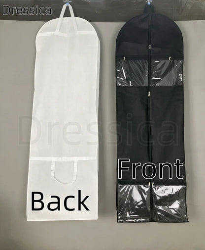 Portable 70" Wedding Dress Garment Bag — Long Dress Cover with 4 Pockets, Handles & 10" Gusset for Women