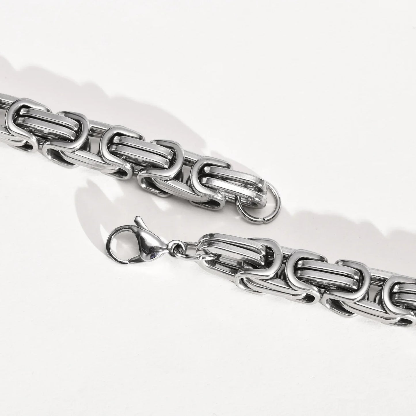 Men's Stainless Steel Byzantine Chain Bracelet – 4/5/6/8MM Link Wristband for Boys, Perfect Gifts for Him