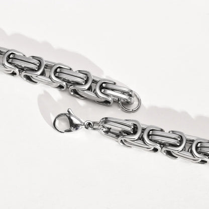 Men's Stainless Steel Byzantine Chain Bracelet – 4/5/6/8MM Link Wristband for Boys, Perfect Gifts for Him