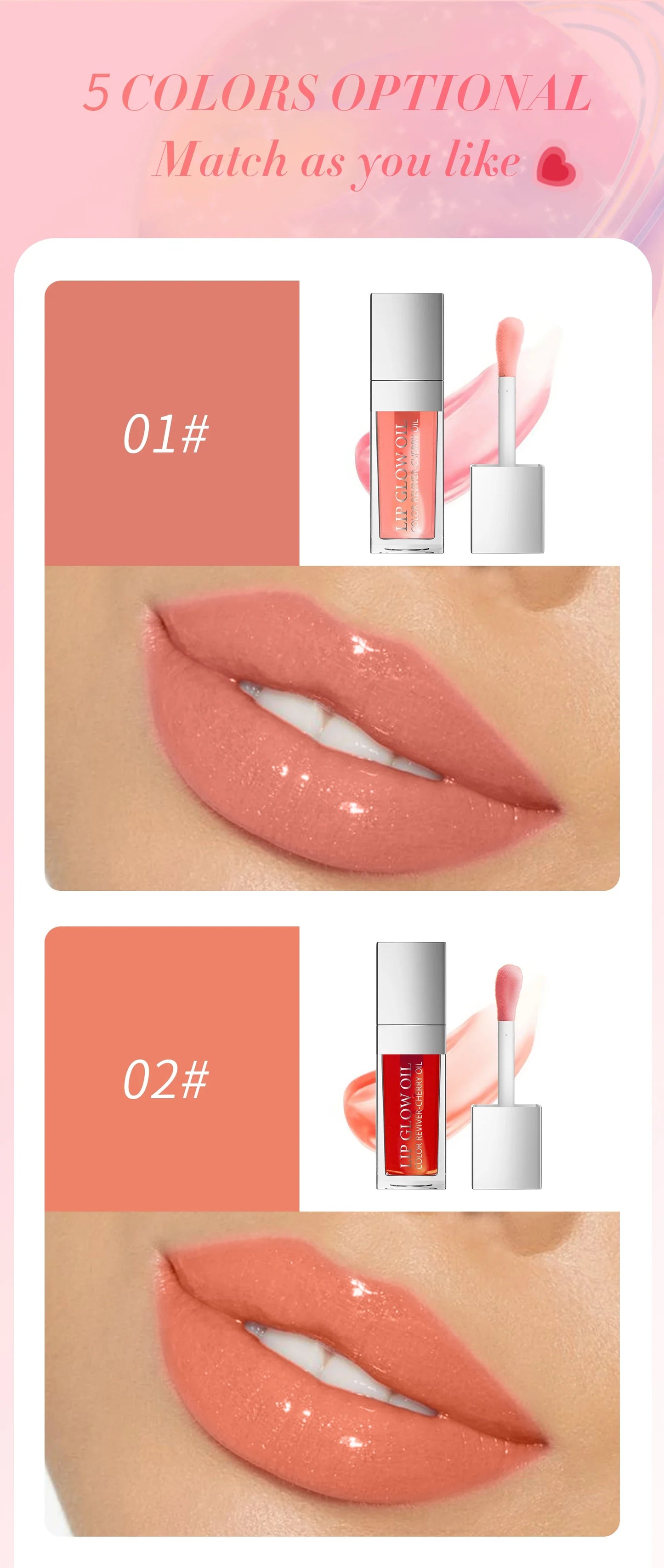 Crystal Jelly Lip Oil – Moisturizing & Plumping Tinted Lip Gloss for Sexy, Glossy Lips