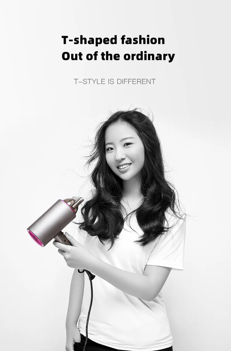 Professional Foldable Hair Dryer with Negative Ions & Blue Light – High Power Salon & Home Use