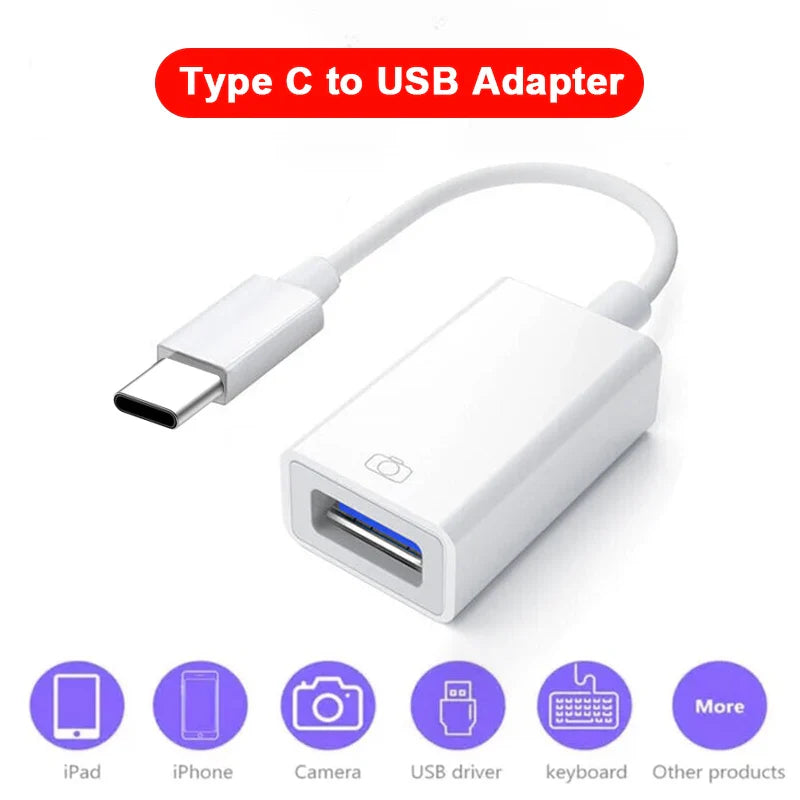OTG Adapter Lightning to USB 3.0 – Fast Charge & Data Converter Cable for iPhone 14/13/12/11/X/XS/XR/8, USB-C Splitter Compatible