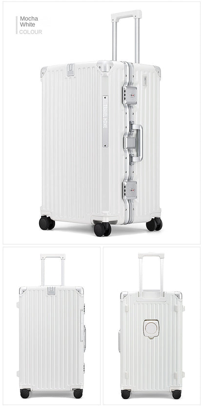 COLENARA Aluminum Frame Suitcase — High-Quality Large Capacity Trolley Travel Bag, 24", 26", 28", 30" Rolling Luggage