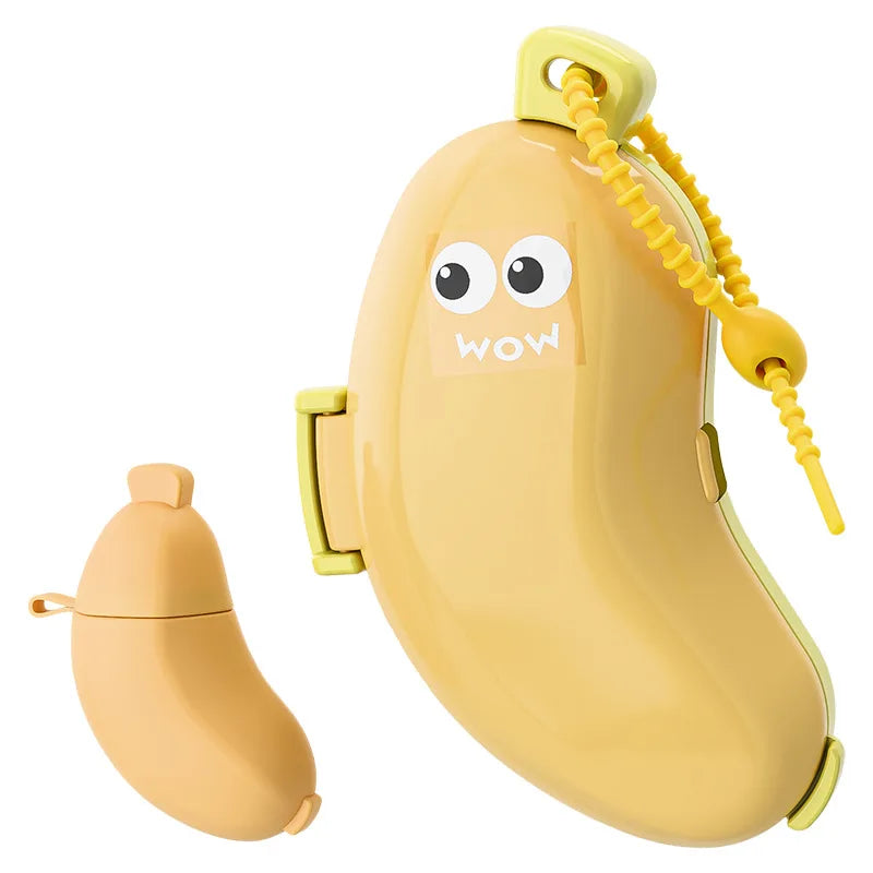 Banana-Shaped Toothbrush & Toothpaste Case – Silicone Dustproof Travel Holder for Camping & Home