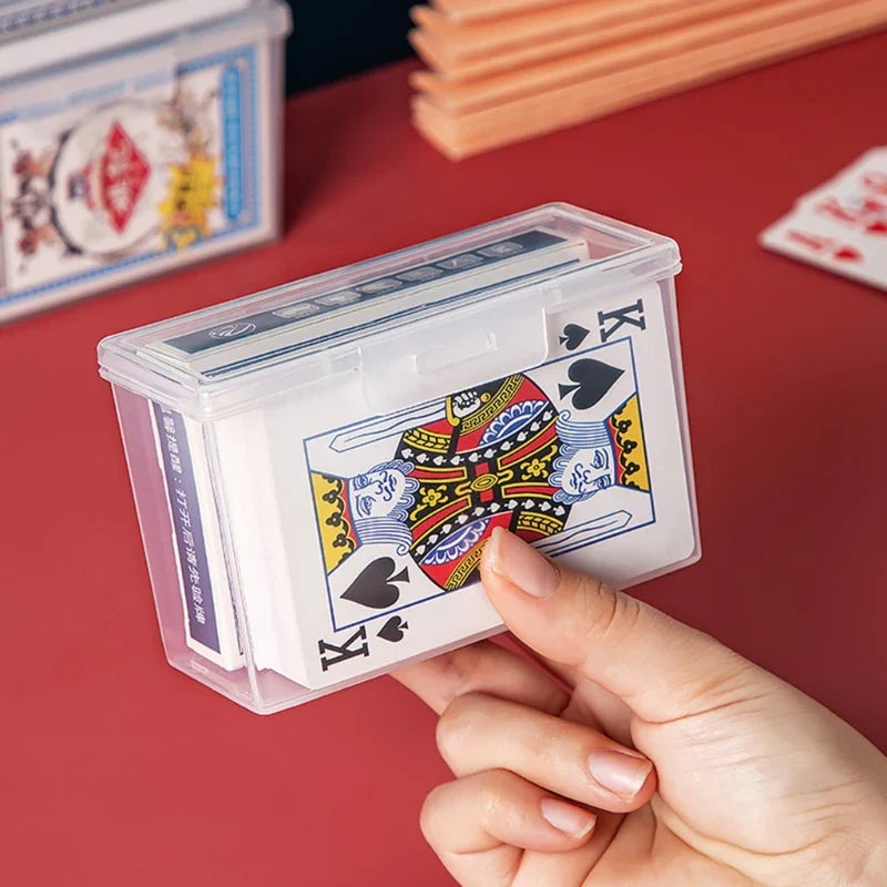 Plastic Playing Card Storage Box | Empty Card Case Holder with Snap Closure