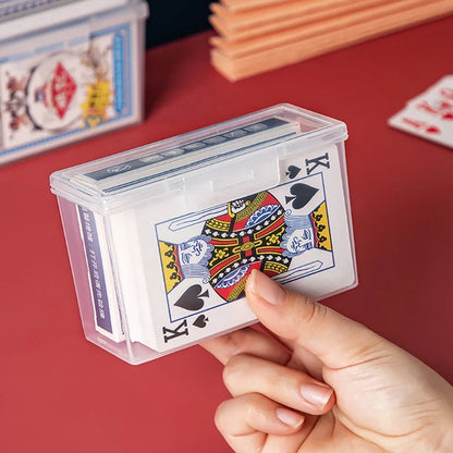 Plastic Playing Card Storage Box | Empty Card Case Holder with Snap Closure