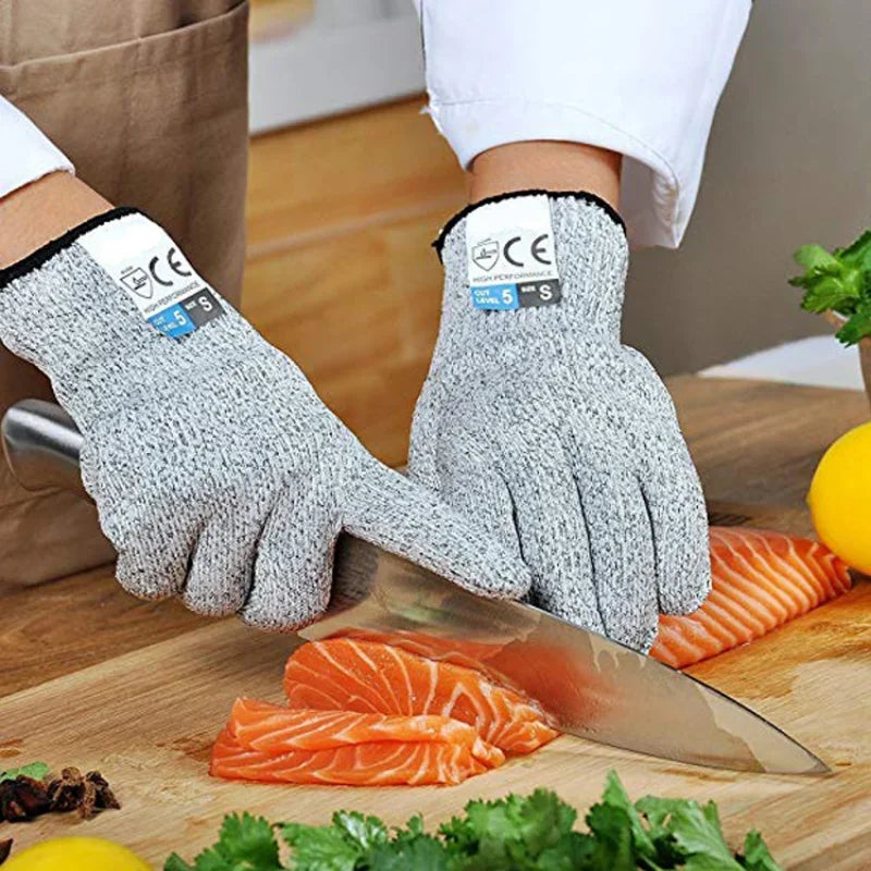 Grade 5 Cut Resistant Gloves – HPPE Safety Gloves for Kitchen, Glass Cutting & Gardening Protection