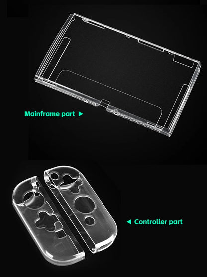 Data Frog TPU Transparent Protective Case for Nintendo Switch OLED - Clear Frame Protector Shell for Game Console Accessories