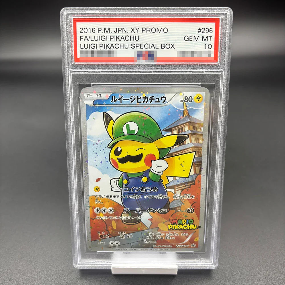 DIY 2023 PTCG Van Gogh Pikachu & Grey Felt Hat Collection Card – 10-Point Rating Anime Game Card Gift Toy