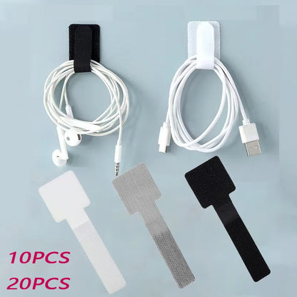 Reusable Ties Fastening Wire - Self-Adhesive Adjustable Cable Organizer Straps for Desk Management and Cord Holding