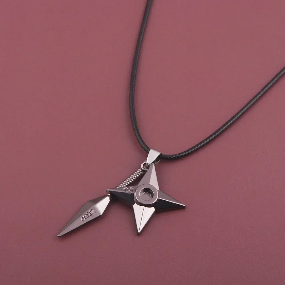 Anime Ninja Kunai & Shuriken Keychain – Metal Cosplay Prop Pendant for Men & Women, Anime Fan Jewelry Bag Charm Gift