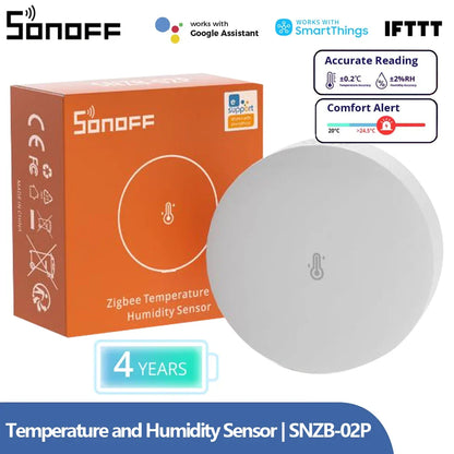 SONOFF SNZB-02P Zigbee Temperature & Humidity Sensor – Smart Home Thermometer, Works with Alexa, Google Home & SmartThings