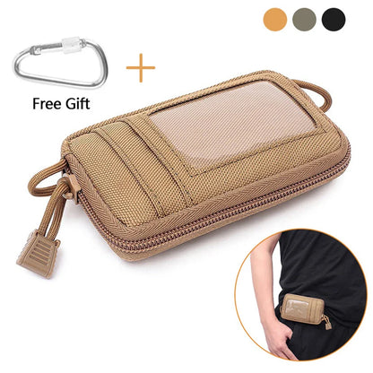 Waterproof Tactical EDC Waist Bag – Camping Travel Pouch with Key Holder, Card Slots & Coin Wallet