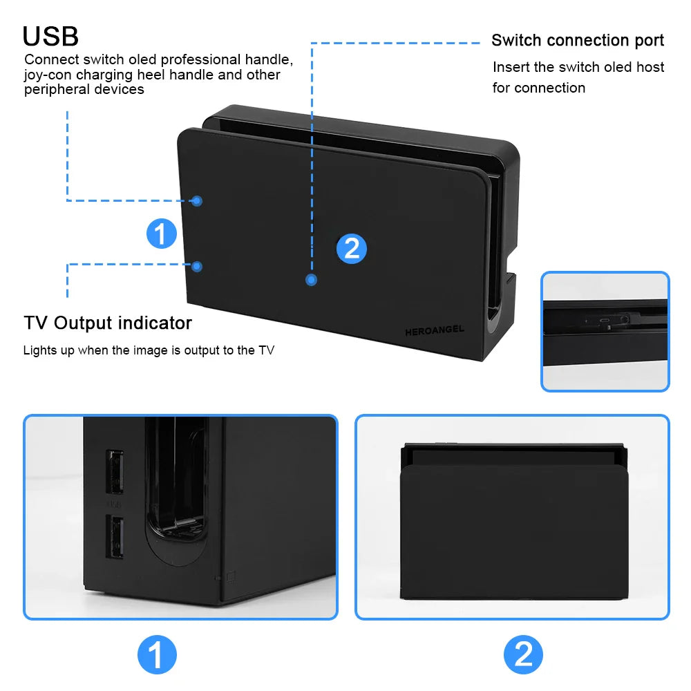 New Charging Dock Adapter for Nintendo Switch OLED – TV Dock Station Stand for Switch OLED Console