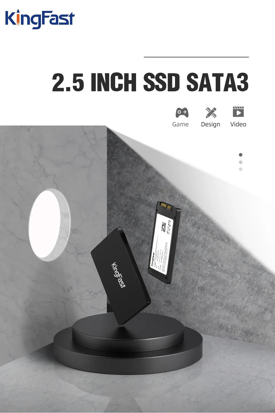 KingFast 2.5" SATA 3 SSD – 120GB, 128GB, 240GB, 256GB, 480GB, 512GB, 1TB Internal Solid State Drive for Laptop & Desktop PC   2/2