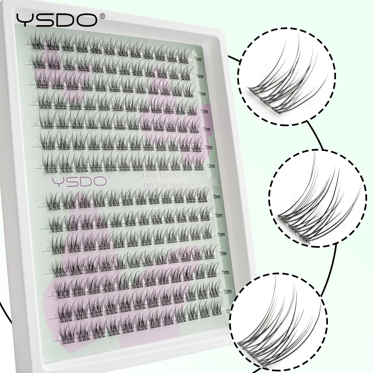 YSDO Premade Volume Fans Eyelash Extensions – 10/14 Rows Natural Mink Individual Cluster Lashes for Makeup