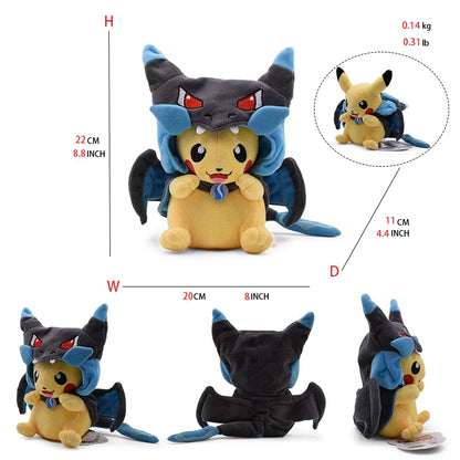 Cos Eevee Pikachu Cosplay Plush Toy – Lucario Stuffed Animal Doll, 20-30CM Cartoon Collectible Gift