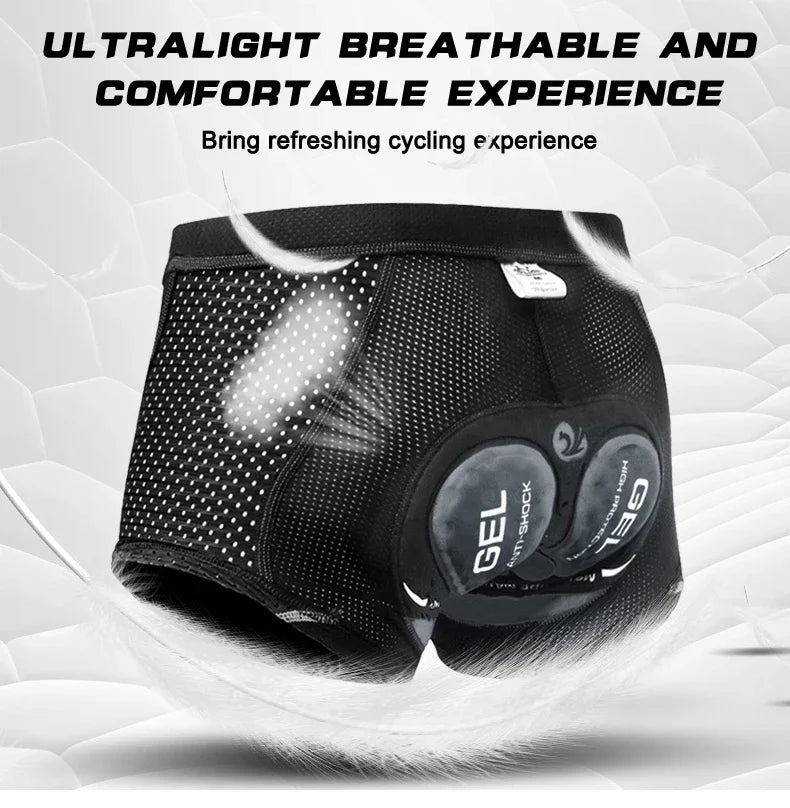 X-TIGER Men’s Cycling Underwear Shorts – 5D Gel Pad, Breathable Non-Slip Bike Shorts for MTB & Road Cycling