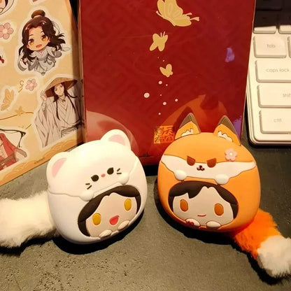 Hua Cheng Xie Lian Fox Rabbit Bluetooth Headset Case – Tian Guan Ci Fu Cosplay Earphone Case, Official Toy Gift